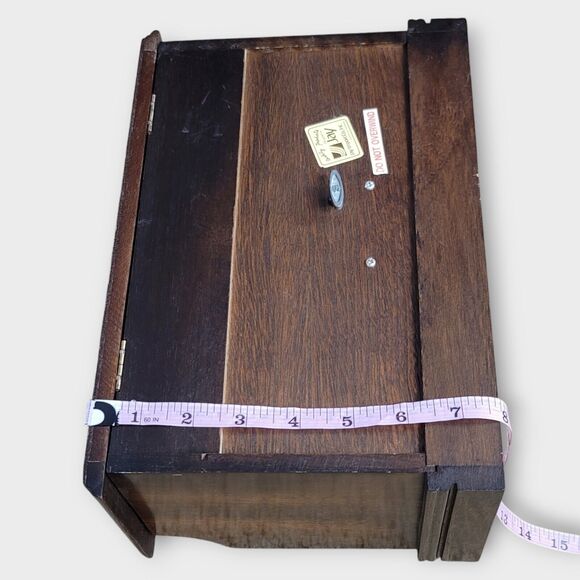 Jay Import Small Wood Musical Jewelry Box Drawers Storage Ring Holder Wt Mirror - Picture 9 of 12
